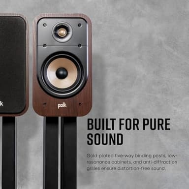 Polk Signature Elite ES20 Bookshelf Speaker - Hi-Res Audio Certified, Dolby Atmos & DTS:X Compatible, 1" Tweeter & 6.5" Woofer, Power Port Technology for Effortless Bass (Pair, Elegant White-Washed) - Image 7