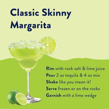 Jordan's Skinny Mixes Sugar Free Margarita Mix, Flavored Cocktail Mixer for Drinks, Fresh Lime Drink Flavoring for Cocktails & Mocktails, Low Calorie, Gluten Free, Keto Friendly, 32 Fl Oz, 1 Pack - Image 4