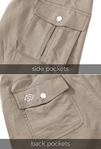 MoFiz Women's Hiking Cargo Shorts Quick Dry Lightweight Athletic Capri Pants for Camping Jogger with Pockets Khaki - Image 7