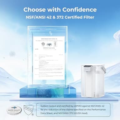Waterdrop 98% Chloramine Reduction Electric Water Filter Pitcher, Rechargeable Water Dispenser, Instant 200-Gallon 15-Cup Countertop Purifier, NSF/ANSI 42, Reduce Lead, PFAS, White, with 1 Filter - Image 4