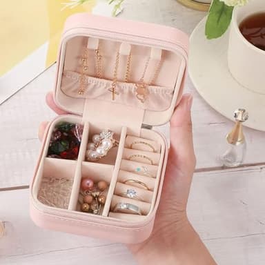 GAAUSIU Ship Next Day, Customized Jewelry Organizer for Travel, Initial Jewelry Box with Name, Personalized Christmas 2025 College Graduation Gifts for Best Friend, Besties - Image 3