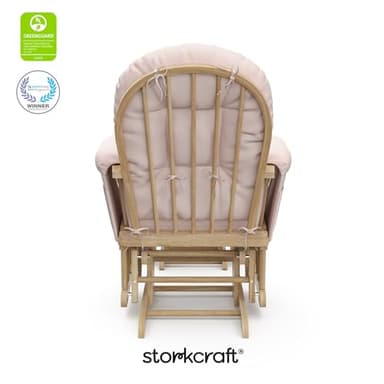 Storkcraft Premium Hoop Glider & Ottoman (Natural/Pink) — GREENGUARD Gold Certified Nursery Glider, Solid Wood Craftsmanship, Smooth-Gliding Nursery Chair and Ottoman, Award-Winning - Image 8