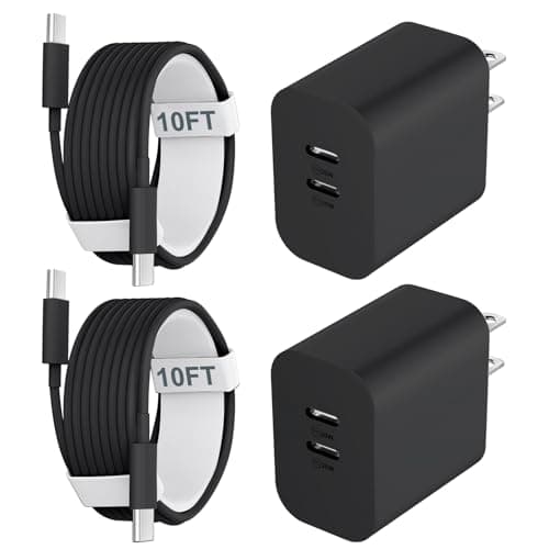 Fast Charger for 15 16 17 Pro Max, 10FT Long USB C to C Charging Cable Cord & 20W Dual Port USB C Fast Charger Block for Phone 17 16 15 Pro Max/17 16 15/15 Plus,Pad Pro 12.9"/11", Android Phone - Image 1