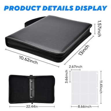 ULLTOON Portable 9-Pocket Trading Card Binder, Holds 990 Cards with 55 Removable Double-Sided Sleeves, Baseball Card Binder Card Storage Organizer Album for Boys, Girls, Sports & Game Cards - Image 3