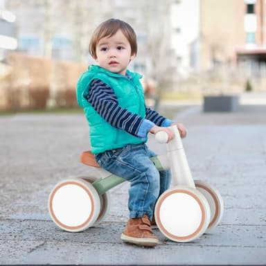 SEREED Baby Balance Bike for 1-2 Year Olds - 4 Wheels, First Bike for Toddlers, Birthday Gift (Green) - Image 9