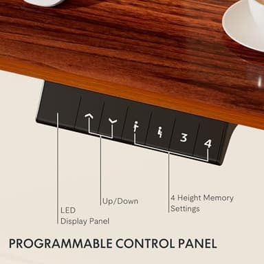 FLEXISPOT EN1 One-Piece Standing Desk 48 x 30 Inch Height Adjustable Desk for Home Office and Computer Workstation (White Frame + 48" Mahogany Top, 2 Packages) - Image 5