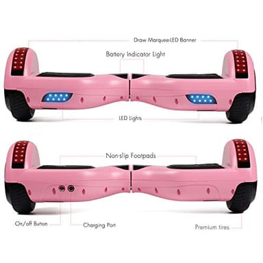 LIEAGLE Hoverboard, 6.5" Self Balancing Scooter Hover Board with Many Certified Wheels LED Lights for Kids Adults(A02 Pink) - Image 3