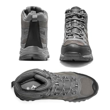 NORTIV 8 Men's Waterproof Hiking Boots Outdoor Mid Trekking Lightweight Mountaineering Shoes Paladin,Size 10,Dark Grey,JS19004M - Image 4