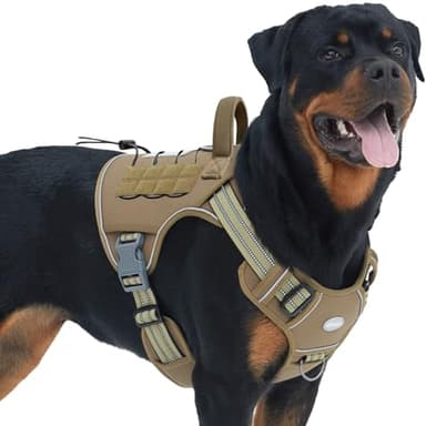 Auroth Tactical Dog Harness for Large Dogs No Pull Adjustable Pet Harness Reflective K9 Working Training Easy Control Pet Vest Military Service Dog Harnesses Army Yellow L - Image 1