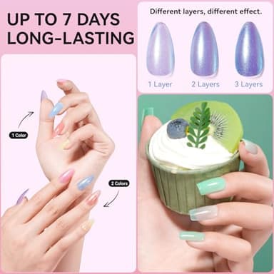 Nailshion Nail Polish Set, 16 Colors Bulk Toe Fingernail Nail Polish with Clear Base Top Coat & Remover Pads, Hema-free, Air Dry Non Gel, VE Formula, Glitter Holographic Macaroon Nude Peach Pink - Image 7