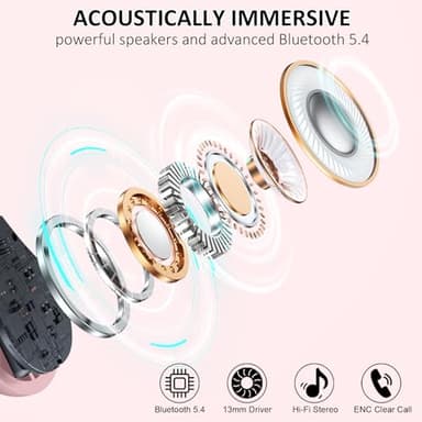 Wireless Earbuds, Bluetooth 5.4 Headphones Sports, 50H Playback Over-Ear buds with ENC Noise Cancelling Mic, Deep Bass Fitness Earphones with Earhooks, IP7 Waterproof Headset for Workout Running Gym - Image 2