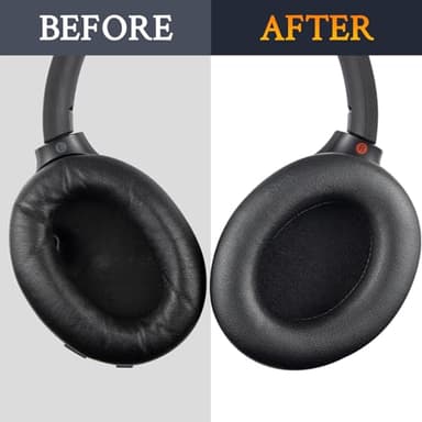 SOULWIT Replacement Earpads for Sony WH-1000XM4 (WH1000XM4) Headphones, Ear Pads Cushions with Noise Isolation Foam, Added Thickness, Without Affecting Sensor - Black - Image 6