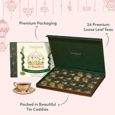 VAHDAM, Luxury Tea Advent Calendar 2025 | 24 Unique Loose Leaf Teas in Tin Caddies - Premium Tea Gift Box | Tea Gift Set | Advent Calendar 2025 Gifts for Women & Men - Image 4
