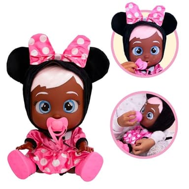 Cry Babies Disney Nurturing Baby Doll Inspired by Minnie Mouse, Dressed Up in The Iconic Pink Dress and Cries Real Tears for Kids Age 18 Months and Up - Image 2