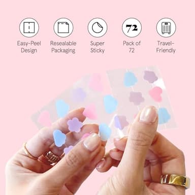 grace & stella Award Winning Pore Strip - Pimple Patches for Face - Hydrocolloid Acne Patches - Absorbs Zits, Reduces Redness - Cute Patches Dermatologist-Tested, Vegan (Multishape, 72 Count) - Image 8