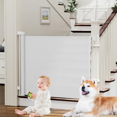 PRObebi Retractable Baby & Dog Gate - Extends to 72" Wide, 34" Tall, for Stairs, Doorways, Hallways & Outdoor Use - Image 1