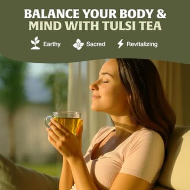 HANDPICK Original Tulsi Tea (100 count) Holy Basil Calming and Stress Relief Tea, Immune Support | Non-GMO, Caffeine-Free Herbal Tea | Ecofriendly Round Tea Bags - Image 4