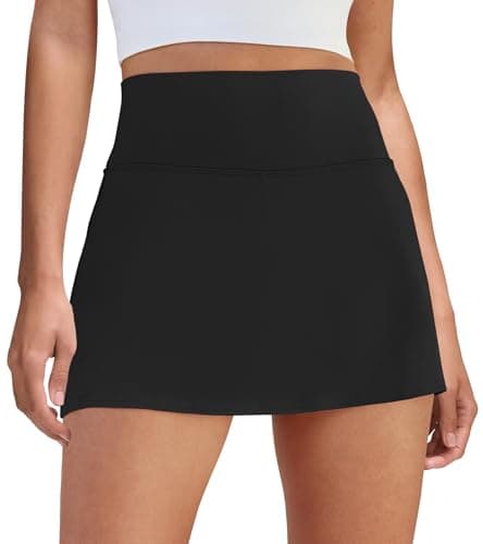 DLOODA Womens Skort Tennis Skirt with Pocket Shorts Mini Golf Skirts High Waisted Athletic Skorts Summer Workout Black - Image 1