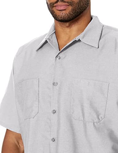 Red Kap Men's Standard Industrial Work Shirt, Regular Fit, Short Sleeve, Silver Grey, X-Large - Image 4