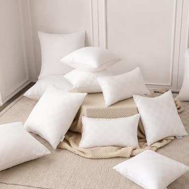 Oubonun 20x20 Throw Pillows Inserts Pack of 2, Decorative White Square Pillow Inserts, Premium Fluffy Pillow Insert Pair for Sofa Couch Living Room - Image 8