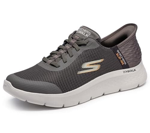 Skechers Men's Go Walk Flex Hands Free Slip-Ins Sneaker, Brown, 10.5 Wide - Image 1
