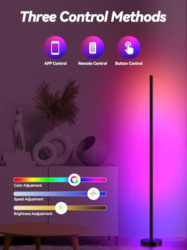 Corner Floor Lamp, LED Corner Lamp with App and Remote Control, RGBICW 16 Million DIY Colors & 68+ Scene, Music Sync, Color Changing Smart Ambient Light for Living Rooms, Bedrooms, and Gaming Rooms - Image 3