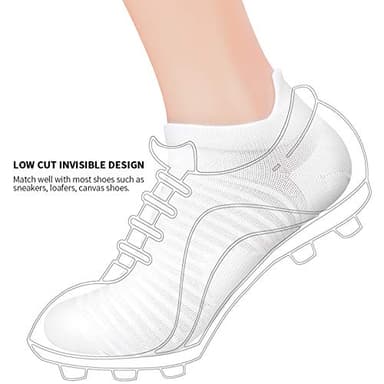 Compression Running Socks for Men and Women (6 Pairs), Ankle Socks with Arch Support, Athletic Low Cut socks for Cycling, Golf - Image 5