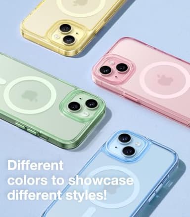 TORRAS Magnetic Case for iPhone 14/15, Compatible with MagSafe, Clear Blue - Image 6