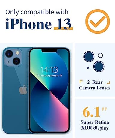 GVIEWIN Designed for iPhone 13 Case 6.1 Inch, with Tempered Glass Screen Protector + Camera Lens Protector Clear Flower Soft & Flexible Shockproof Floral Women Phone Cover (Hibiscus) - Image 2