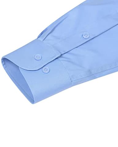 Alimens & Gentle Men's Dress Shirts Long Sleeve Wrinkle-Free Stretch Shirts Solid Formal Button Down Shirt with Pocket - Image 6