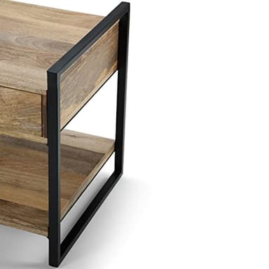 SIMPLIHOME Riverside SOLID MANGO WOOD and Metal 20 inch Wide Rectangle Modern Industrial End Side Table in Natural for the Living Room and Bedroom - Image 6
