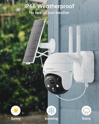 ZUMIMALL 5MP Security Cameras Wireless Outdoor, Solar Security Camera Outdoor with 360° PTZ, Battery Powered Camera for Home Security Outside, Color Night Vision/2.4G WiFi/2-Way Talk/IP66/AI Detection - Image 9