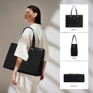 LOVEVOOK Laptop Bag for Women 15.6 inch Canvas Laptop Tote Bag, Large Capacity Work Bag with Clutch Purse, Computer Bag Office Business Briefcase, Casual Handbag for Travel College Teacher School - Image 8