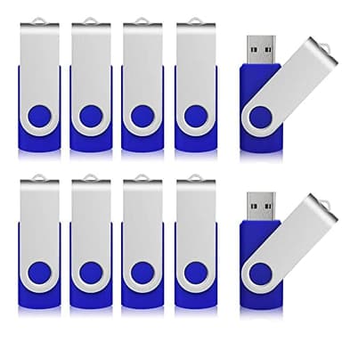 Aiibe 10 Pack 64GB USB 2.0 Flash Drive - Blue (10 Pack, 64GB) - Image 1