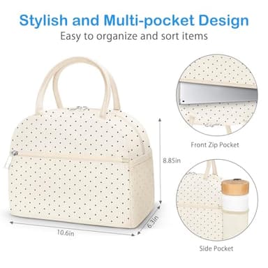 DALINDA Corduroy Lunch Bag Lunch Box for Women Men,Cute Insulated Lunch Bags,Water-Resistant Cute Cooler Lunch Tote Bag, Reusable LunchBox Large Capacity for Work Travel Picnic - Image 7