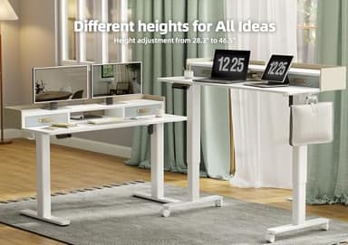 YDN Electric Standing Desk with Drawers, Adjustable Height Stand Up Desk, 48 inch Electric Sit Stand Computer Desk for Home Office, White - Image 4
