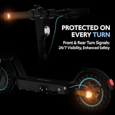 Electric Scooter for Adults, Foldable E-Scooter with Dual Suspension & Front/Rear Turn Signal Lights, 650W Motor, 36V 18AH Battery, Up to 25 Miles Range & 22 MPH, 10" Large Honeycomb Solid Tires - Image 5