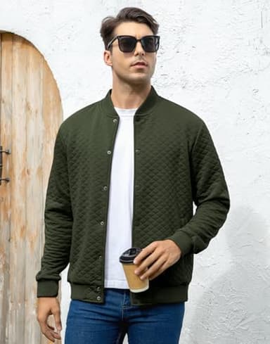 Wizoat Mens Varsity Jacket Lightweight Jacket Causal Waffle Letterman Bomber Jackets - Image 2