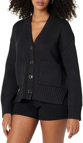 The Drop Womens Brigitte Cotton Blend Chunky Cardigan - Image 3