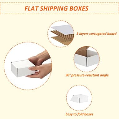 HORLIMER 4x4x2 inches Shipping Boxes Set of 100, White Corrugated Cardboard Box Literature Mailer - Image 3