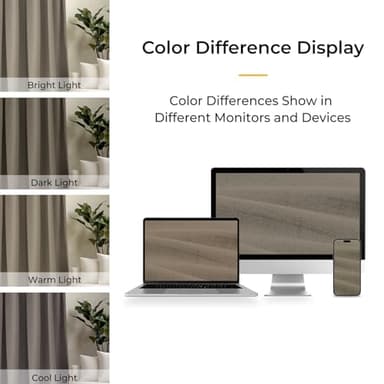 INOVADAY 100% Blackout Curtains for Bedroom, Black Out Curtains 90 Inch Long, Clip Rings Linen Blackout Drapes, Thermal Insulated Room Darkening for Living Room, 2 Panels - Fauxlinen,W50xL90 - Image 7