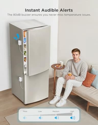 GoveeLife WiFi Refrigerator Thermometer with Alarm, Wireless Digital Freezer Temperature Gauge with App Control, 2 Years Free Data Export, for Home Kitchen Fridge Hot Tub(Only Support 2.4G Wi-Fi) - Image 6