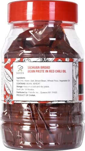 Soeos Sichuan Broad Bean Paste with Chili Oil 28.22oz (800g), Hongyou Doubanjiang, Pixian Doubanjiang Chili Paste, Ingredient for Sichuan Cuisine, Fermented Bean Paste, Red Bean Paste, Chili Paste. - Image 9