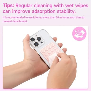 Yojaro 2 Pack Silicone Suction Phone Case Mount, Silicon Adhesive Smartphones Stand Sticky, Non Slip Suction Cup, Hands-Free Phone Accessories Holder for Selfies and Videos Light Pink - Image 5
