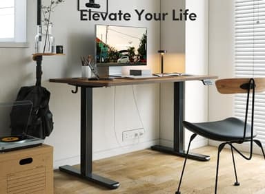 Cubiker Adjustable Desk, 48 x 24 Inch Home Office Desk, Standing Desk with Splice Board, Rustic Brown Desktop - Image 4