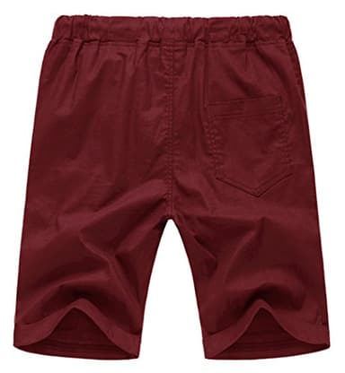 NITAGUT Men's Linen Casual Classic Fit Short (XL(US 41-44), 07 Wine Red) - Image 2