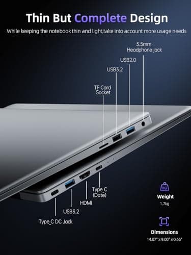 ACEMAGIC 2025 Laptop, Laptop Computer with Intel Quad-Core Processor(Up to 3.4GHz), 16GB DDR4 512GB SSD, Windows 11 Laptop, 15.6" IPS 1080P, Metal Shell, USB3.2, Long Battery Life - Image 5