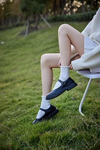 AMHRLINGTO Cute Ruffle Ankle Socks for Women - Soft Cotton Knit Lettuce Low Cut Frilly Crew Socks (White-3 Pairs-Low Cut) - Image 4