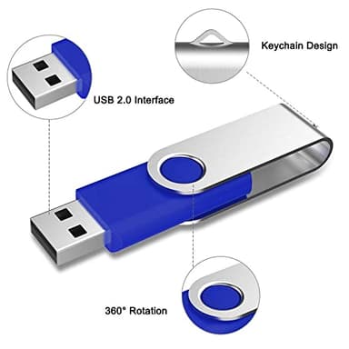 Aiibe 10 Pack 64GB USB 2.0 Flash Drive - Blue (10 Pack, 64GB) - Image 2