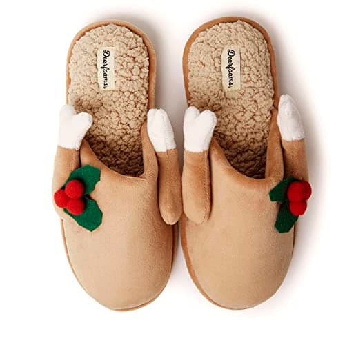 Dearfoams Unisex Matching Family Holiday Christmas Reindeer Scuff Slipper, Men's Turkey, X-Large - Image 1